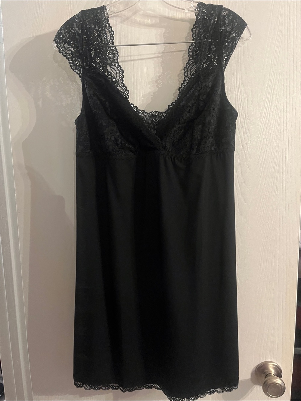 Adore Me Black Lace V-Neck Slip